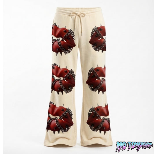 EXPENSIVE PARADISE- No Tomorrow: LUST & LACE SPIKED FLARE Women’s SWEATPANTS