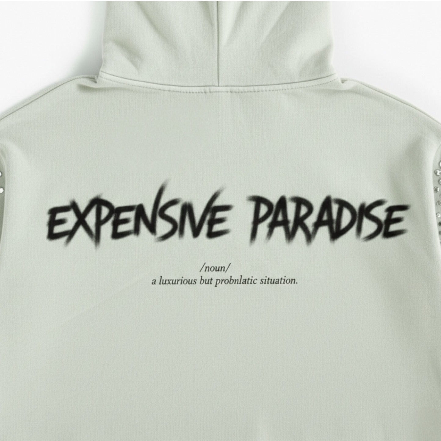 EXPENSIVE PARADISE- No tomorrow: The 'Afterparty' Crystal Crop Hoodie
