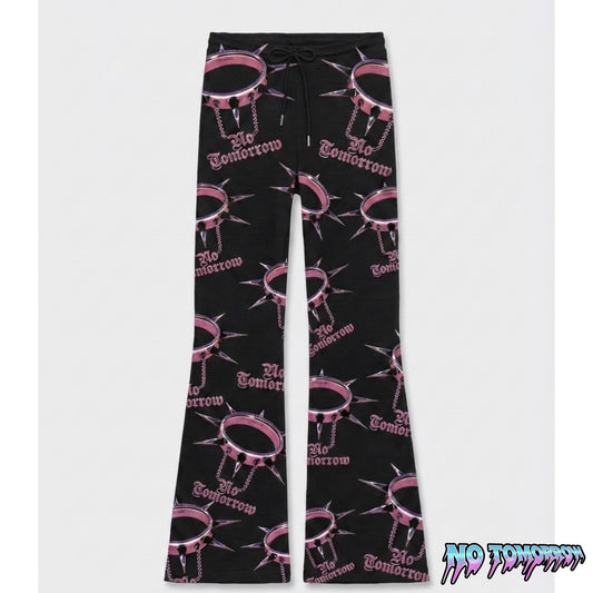 Expensive Paradise - NO TOMORROW: Spiked Collar Flare Sweatpants