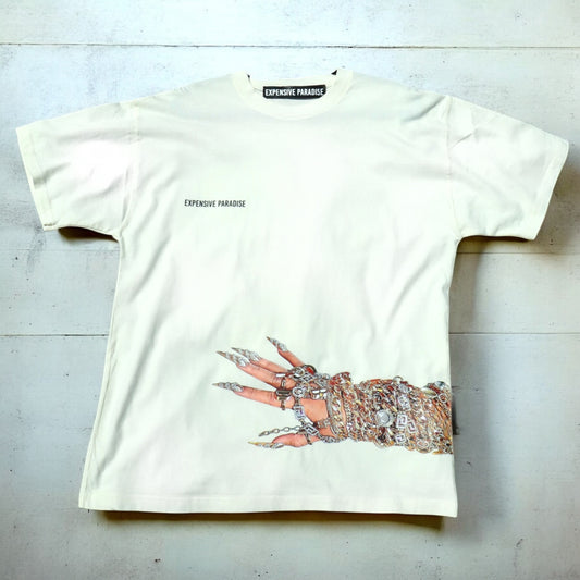 Expensive paradise: “luxury is Art” color: white