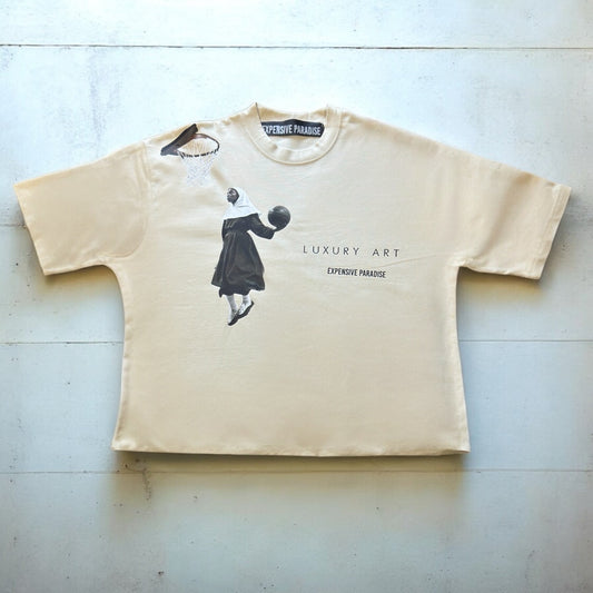 Expensive Paradise: “Aiir Nun” (Cropped Tee) COLOR: CREAM