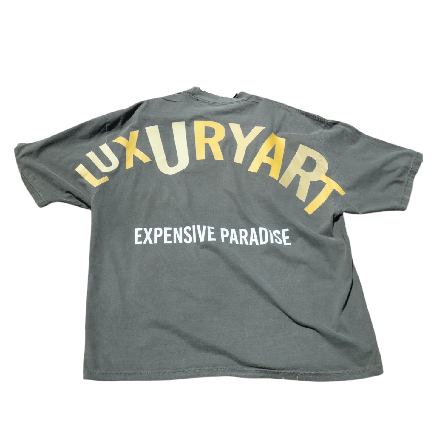 EXPENSIVE PARADISE: “Hands of Art” (Drop shoulder Tee) COLOR: charcoal, gray