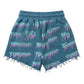 Expensive Paradise- “No Tomorrow" Distressed Sweat Shorts – Deep Teal