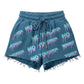 Expensive Paradise- “No Tomorrow" Distressed Sweat Shorts – Deep Teal