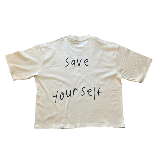 Expensive Paradise: “Aiir Nun” (Cropped Tee) COLOR: CREAM