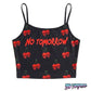 EXPENSIVE PARADISE-No Tomorrow: cherry Skull spaghetti strap women’s top