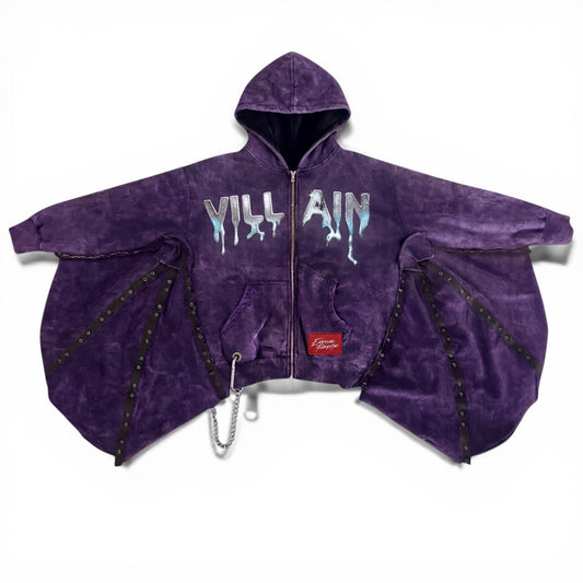 Expensive Paradise: “Villain” Zip up / Color: CLOUD PURPLE / Vintage Wash / detachable wings