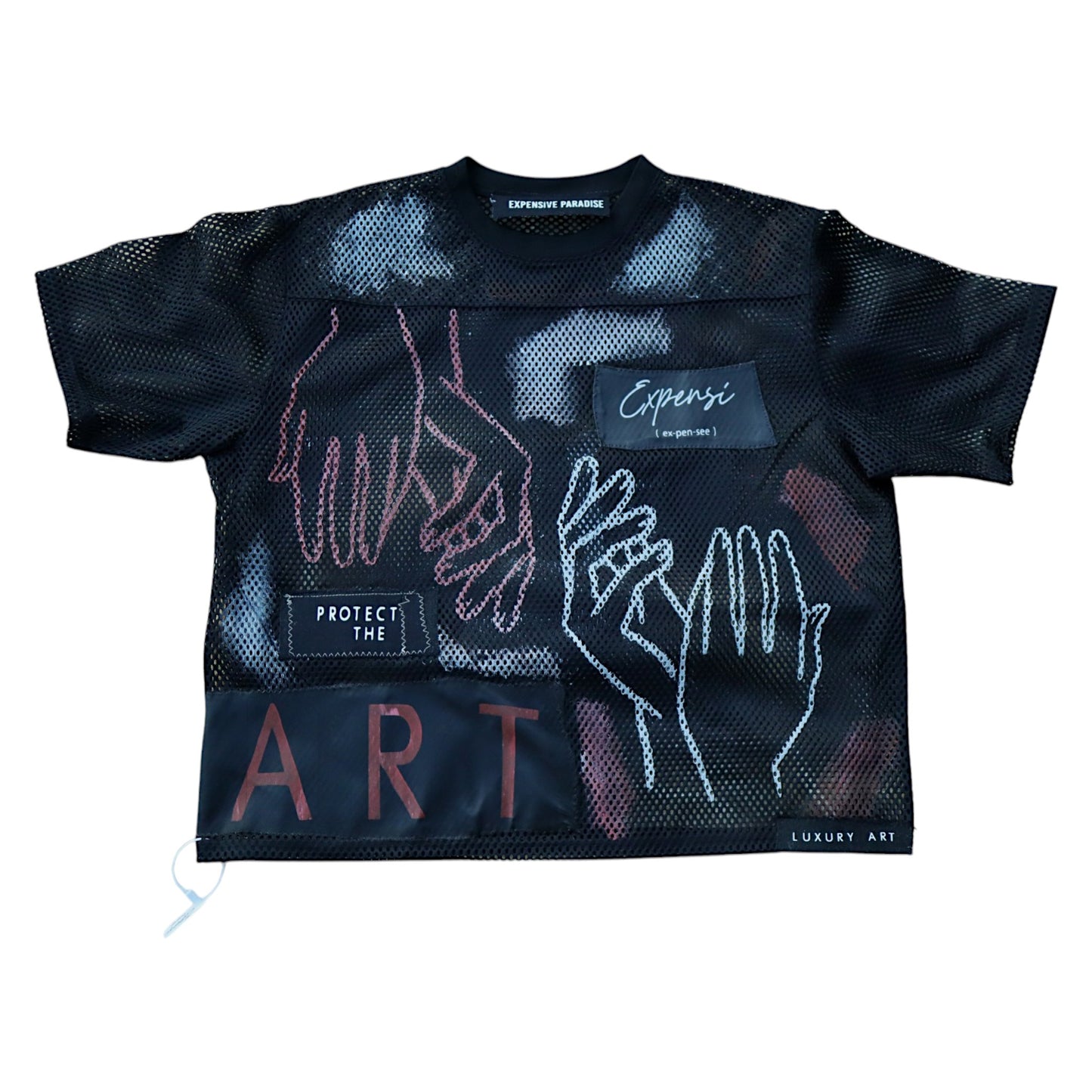 EXPENSIVE PARADISE - " HANDS OF ART" (LUXURY ART) [MESH JERSEY]  COLOR: BLACK
